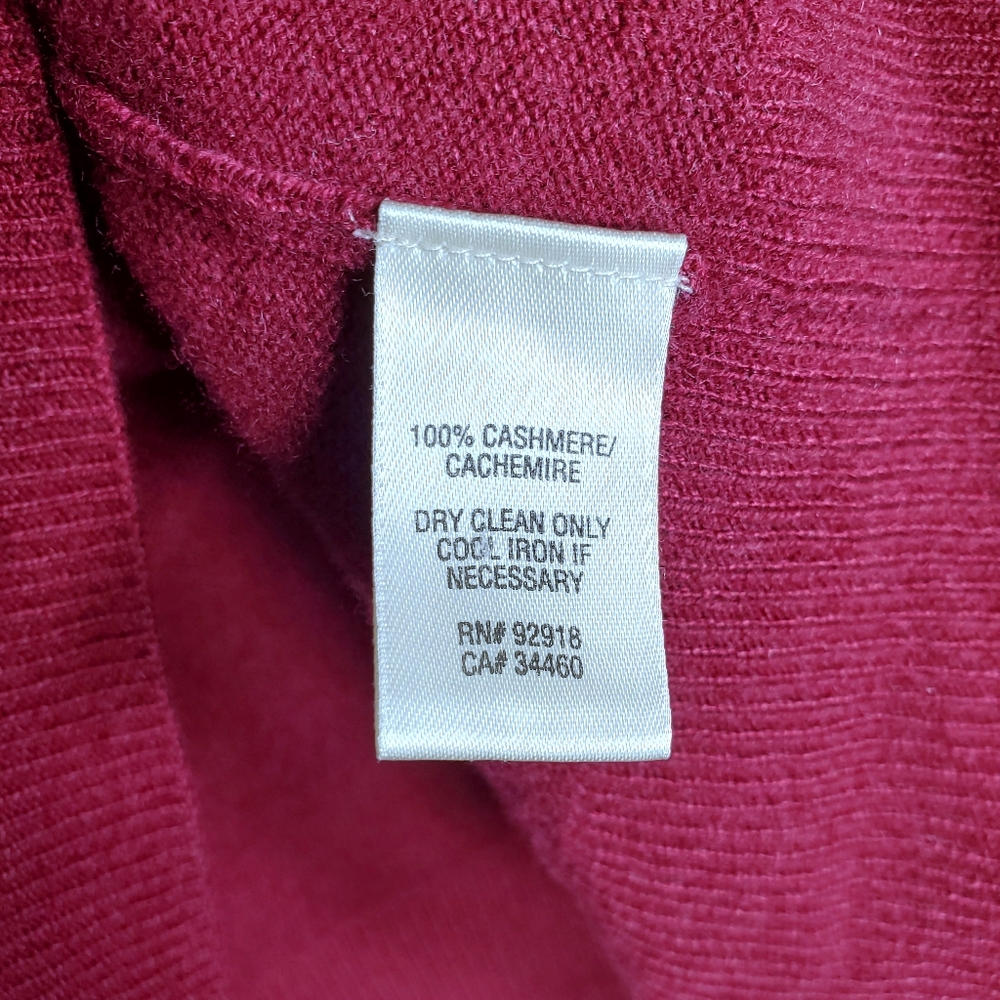 Juicy Couture Cashmere Zip Up Sweater Cardigan Size Medium Burgundy Red *FLAWS* - Picture 9 of 12